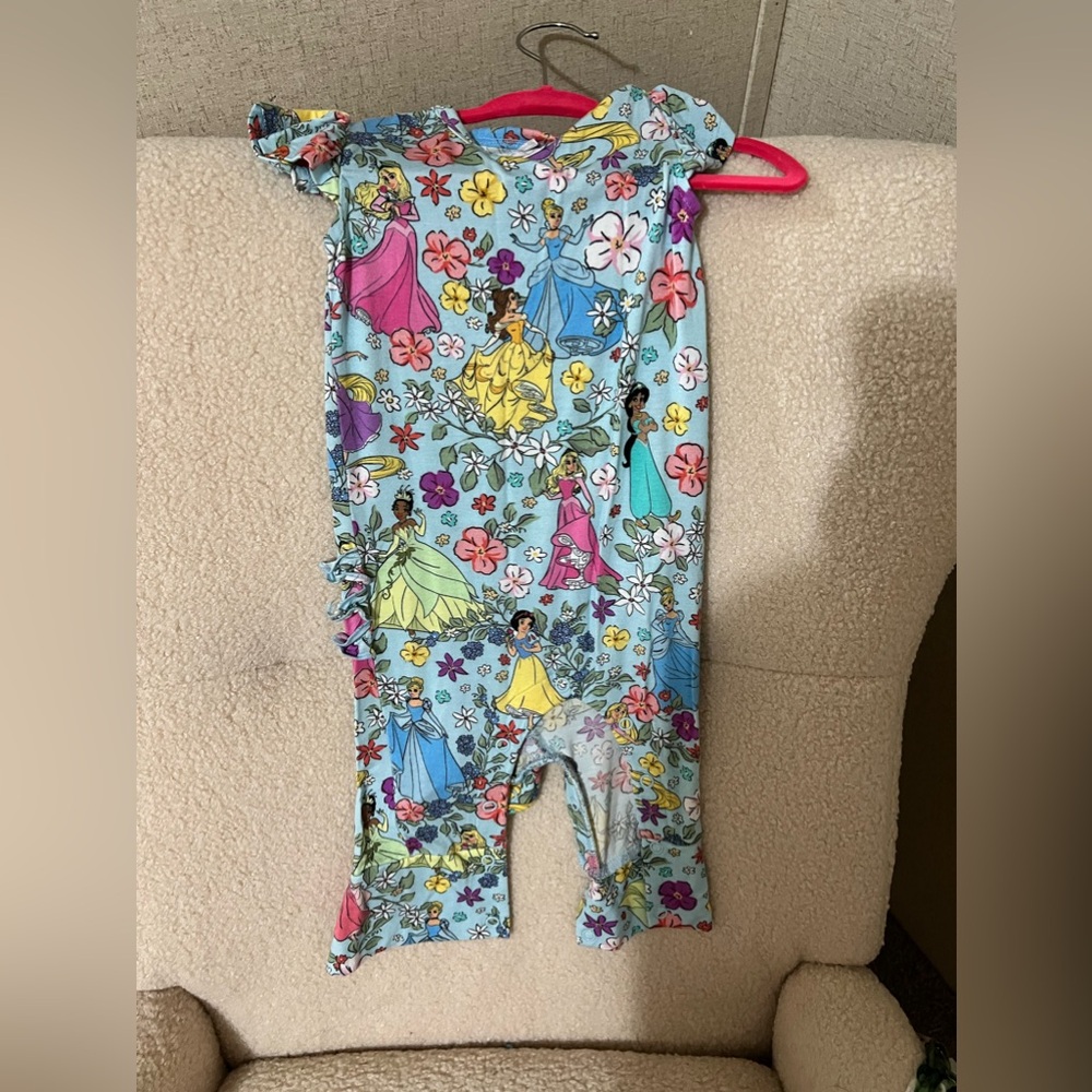 Posh peanut bamboo Disney princess shortsleeve romper